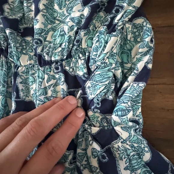 Lilly Pulitzer Strapless Romper Blue Teal Print Size S Resort Vacation Summer - Picture 5 of 8
